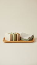Artisanal Soap & Linen Set Bamboo Tray